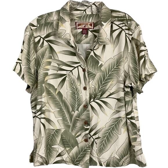 Caribbean Joe Maxi Dress Sheath Column Hawaiian Shirt Jacket Large Fern Tropical - Picture 5 of 15